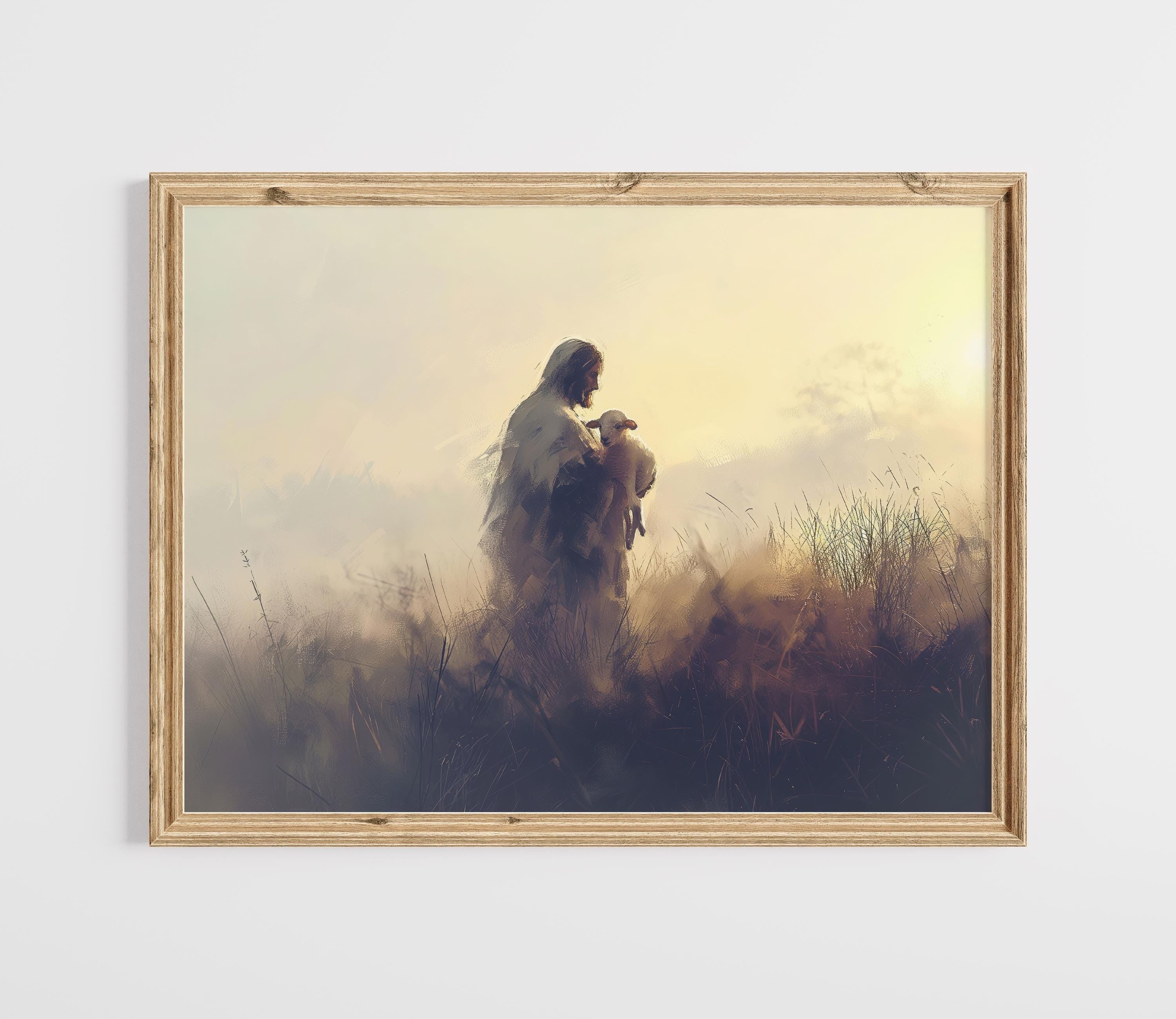 The Journey Home Poster, Parable of The Lost Sheep Poster, Jesus Holding Lamb Wall Art, Good Shepherd Poster, Scripture Wall Art, Christian Gift